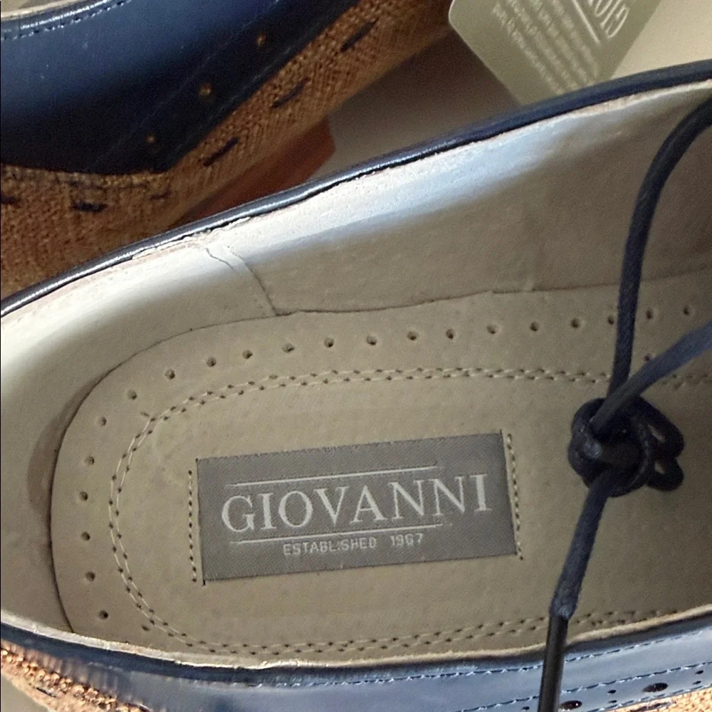 Brand New Giovanni Navy and Tan Men's Shoes - Picture 3 of 7